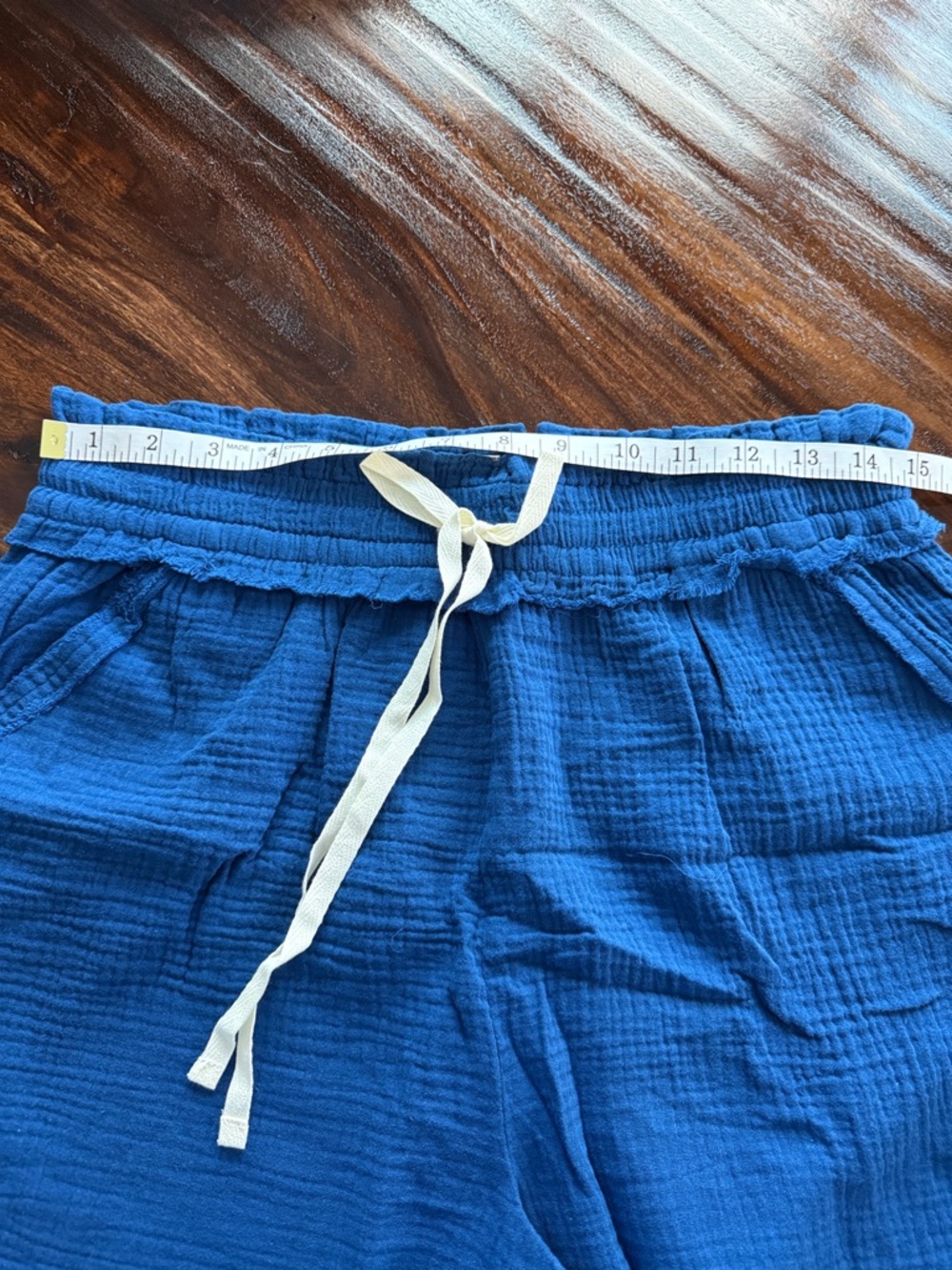 Zenana Outfitters Royal Blue Gauze Drawstring Shorts NWOT - Picture 3 of 6